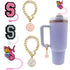 English Letter Butterfly Dust-proof Straw Cap Pendant Set for tumbler, Tumbler set Accessories